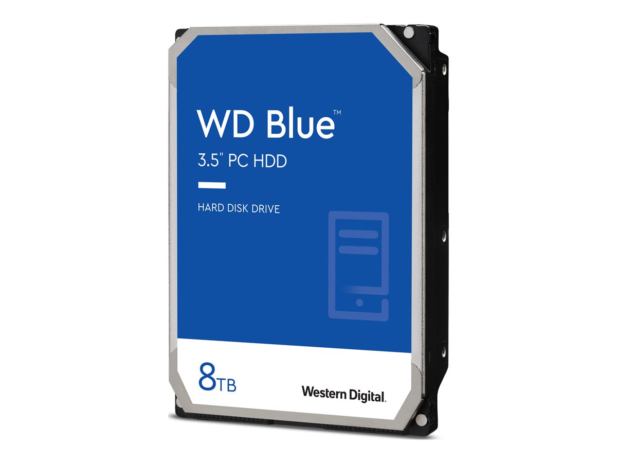 WD Blue WD80EAAZ - Disque dur - 8 To - interne - 3.5" - SATA 6Gb/s - 5640 tours/min - mémoire tampon : 256 Mo - WD80EAAZ - Disques durs internes
