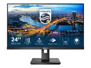 Philips B Line 242B1 - Écran LED - 24" (24" visualisable) - 1920 x 1080 Full HD (1080p) @ 75 Hz - IPS - 250 cd/m² - 1000:1 - 4 ms - HDMI, DVI-D, VGA, DisplayPort - haut-parleurs - texture noire - 242B1/00 - Écrans d'ordinateur