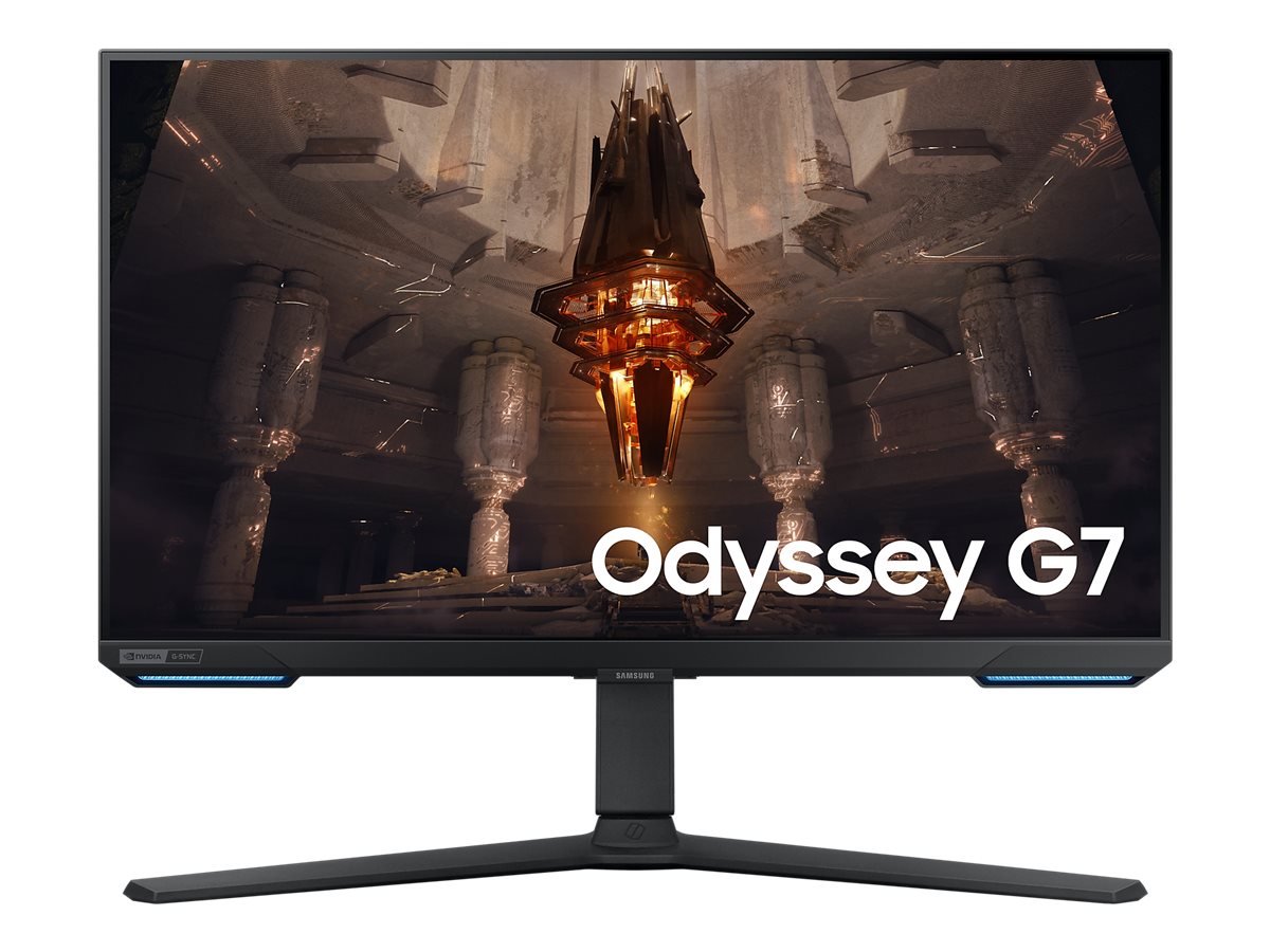 Samsung Odyssey G7 S28BG700EP - G70B Series - écran LED - Intelligent - jeux - 28" - 3840 x 2160 4K @ 144 Hz - IPS - 300 cd/m² - 1000:1 - DisplayHDR 400 - 1 ms - 2xHDMI, DisplayPort - haut-parleurs - noir - LS28BG700EPXEN - Écrans d'ordinateur