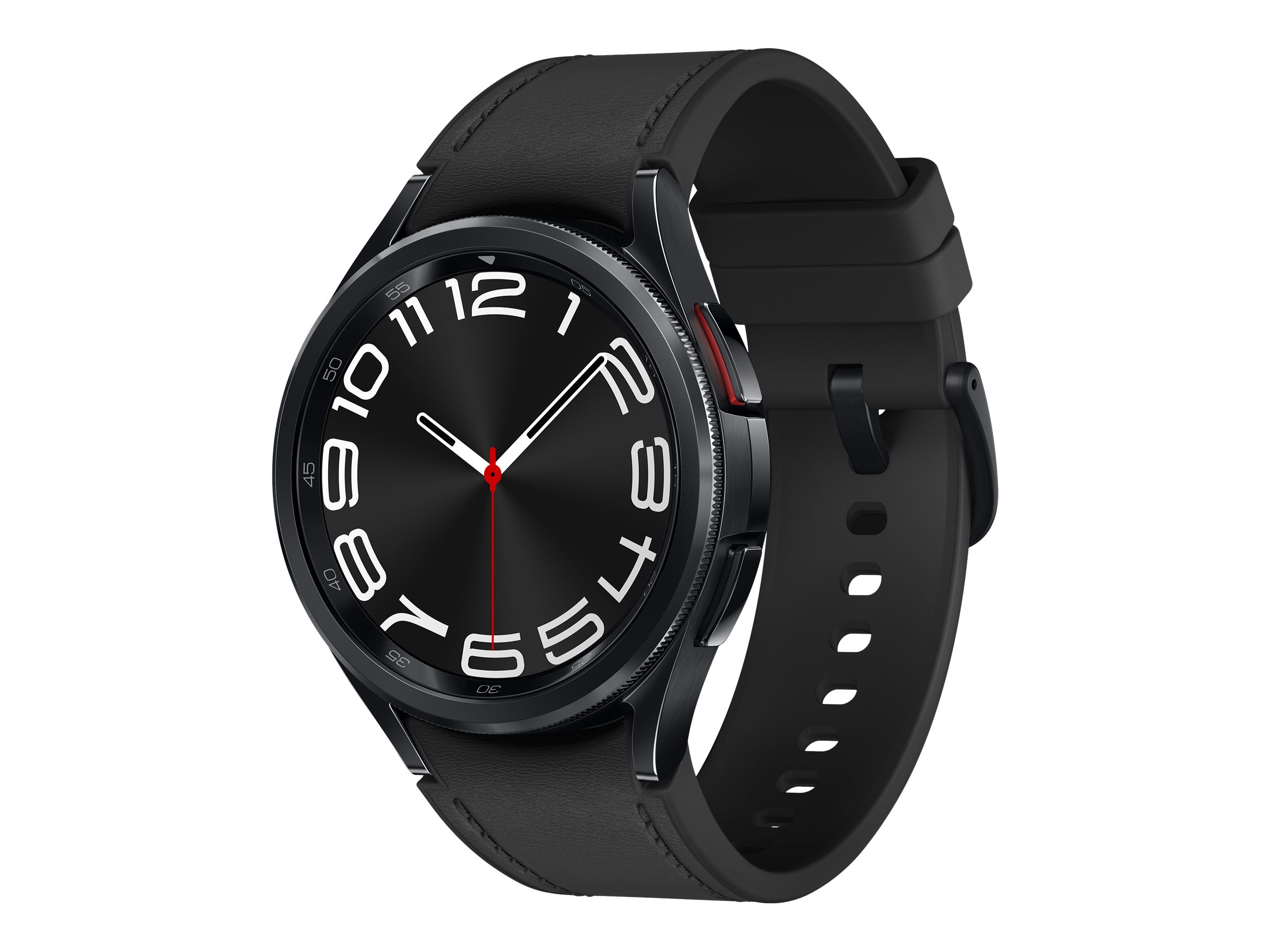 Samsung Galaxy Watch6 Classic - 43 mm - montre intelligente avec bande - cuir écologique hybride - noir - taille du bracelet : S/M - affichage 1.3" - 16 Go - NFC, Wi-Fi, Bluetooth - 52 g - noir - SM-R950NZKAXEF - Montres intelligentes