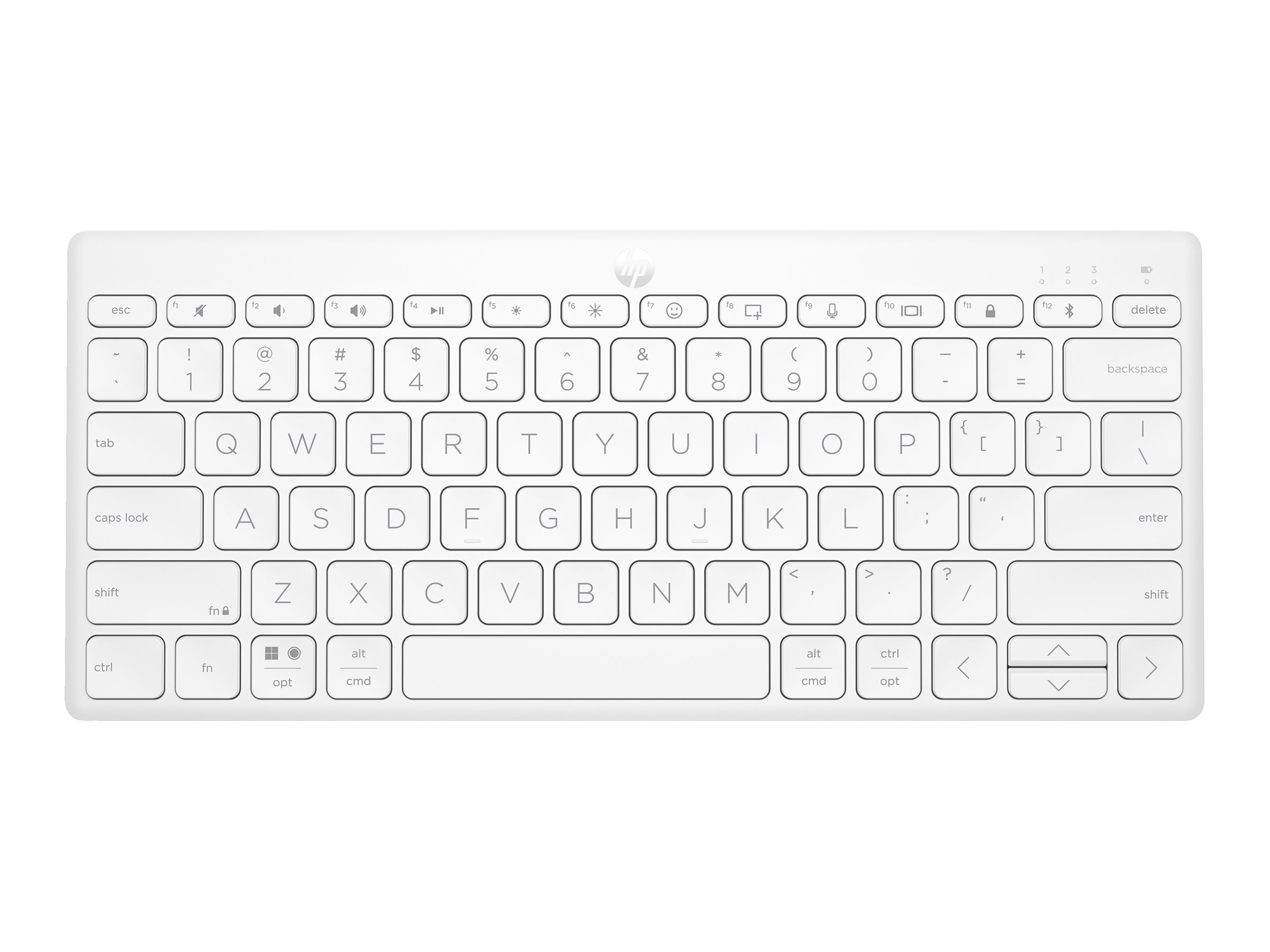 HP 350 Compact Multi-Device - Clavier - sans fil - Bluetooth 5.2 - Français - blanc - emballage recyclable - 692T0AA#ABF - Claviers