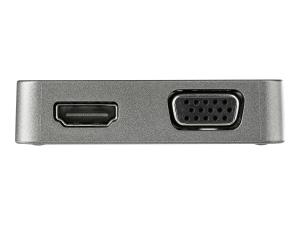 StarTech.com Adaptateur mulitport USB-C - Câble intégré de 29 cm - USB 3.1 Gen 2 - 10 Gbps - HDMI et VGA (DKT31CHVL) - Station d'accueil - USB-C - VGA, HDMI - 1GbE - Conformité TAA - DKT31CHVL - Stations d'accueil pour ordinateur portable