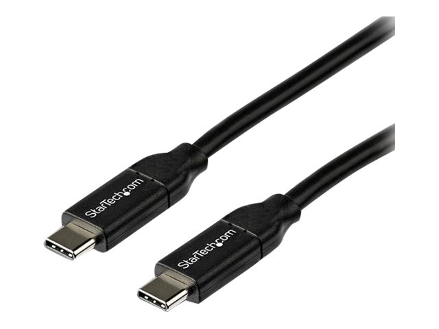 StarTech.com Câble USB-C vers USB-C avec Power Delivery 5A de 2 m - Cordon USB 2.0 Type-C certifié USB-IF - Blanc - Câble USB - 24 pin USB-C (M) droit pour 24 pin USB-C (M) droit - Thunderbolt 3 / USB 2.0 / USB 3.0 / USB 3.1 - 5 A - 2 m - noir - USB2C5C2M - Câbles USB