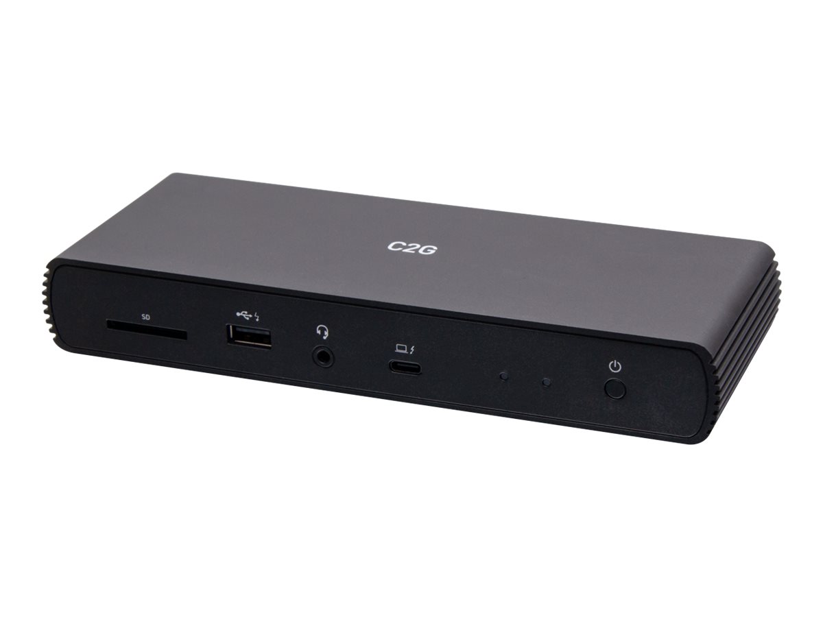 C2G Thunderbolt 4 Dock - Dual Monitor Docking Station with USB, Ethernet, SD Reader, and AUX - Power Delivery up to 90W - Station d'accueil - USB-C / USB4 / Thunderbolt 3 / Thunderbolt 4 - 4 x Thunderbolt - 1GbE - 135 Watt - Conformité TAA - C2G54537 - Stations d'accueil pour ordinateur portable