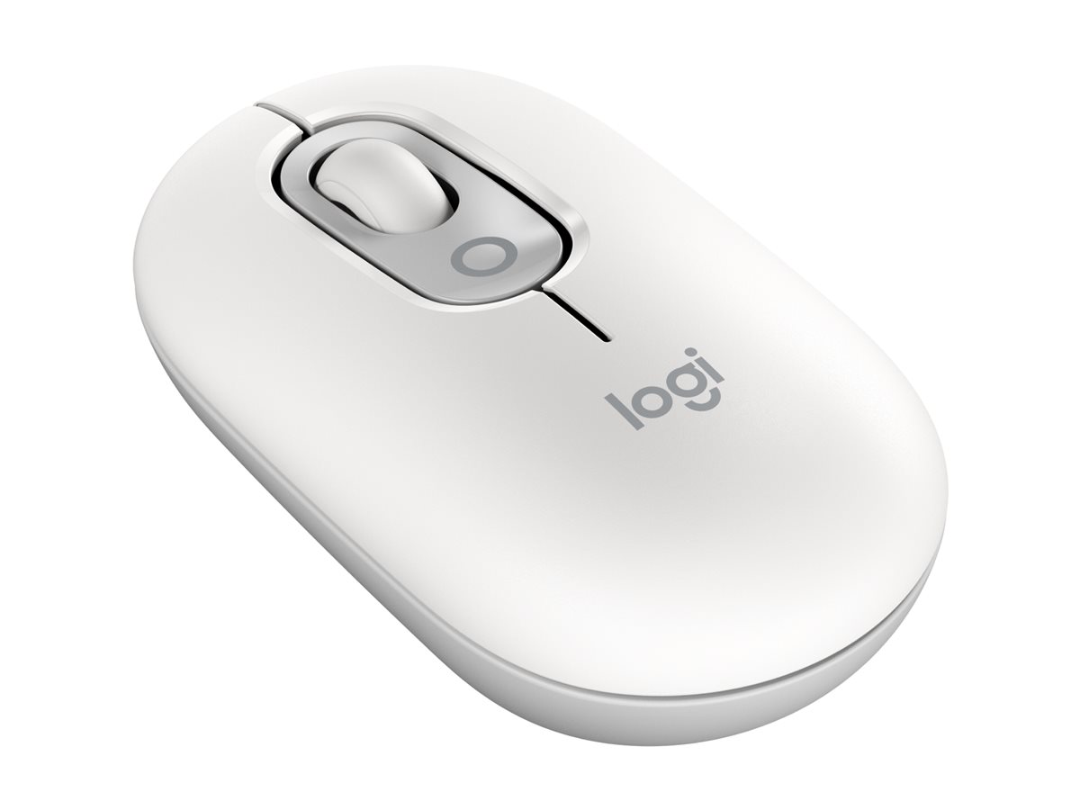 Logitech POP - Souris - emoji personnalisable - optique - 4 boutons - sans fil - Bluetooth 5.1 LE - blanc cassé - 910-007411 - Souris