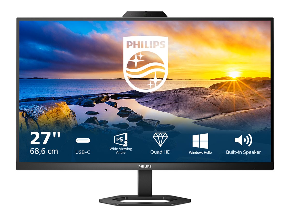 Philips 27E1N5600HE - 5000 Series - écran LED - 27" - 2560 x 1440 QHD @ 75 Hz - IPS - 300 cd/m² - 1000:1 - 1 ms - HDMI, DisplayPort, USB-C - haut-parleurs - noir texturé - 27E1N5600HE/00 - Écrans d'ordinateur