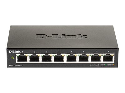 D-Link DGS 1100-08V2 - Commutateur - intelligent - 8 x 10/100/1000 - de bureau - AC 100/240 V - DGS-1100-08V2/E - Concentrateurs et commutateurs gigabit