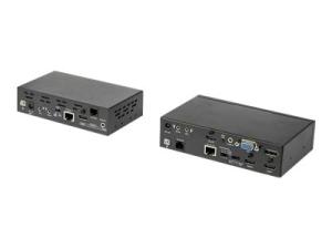 StarTech.com Adaptateur HDMI sur Ethernet avec switch et scaler vidéo intégrés - Switch HDMI, VGA, DisplayPort vers HDMI via RJ45 - Rallonge vidéo/audio/infrarouge/réseau - HDMI, DisplayPort, HDBaseT, VGA - plus de CAT 6 - jusqu'à 70 m - Conformité TAA - ST121HDBTSC - Prolongateurs de signal