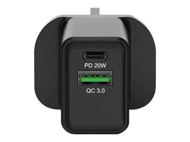 PORT Connect - Adaptateur secteur - 20 Watt - 3 A - QC 3.0 - 2 connecteurs de sortie (USB, 24 pin USB-C) - Royaume-Uni - 900069-UK - Adaptateurs électriques et chargeurs