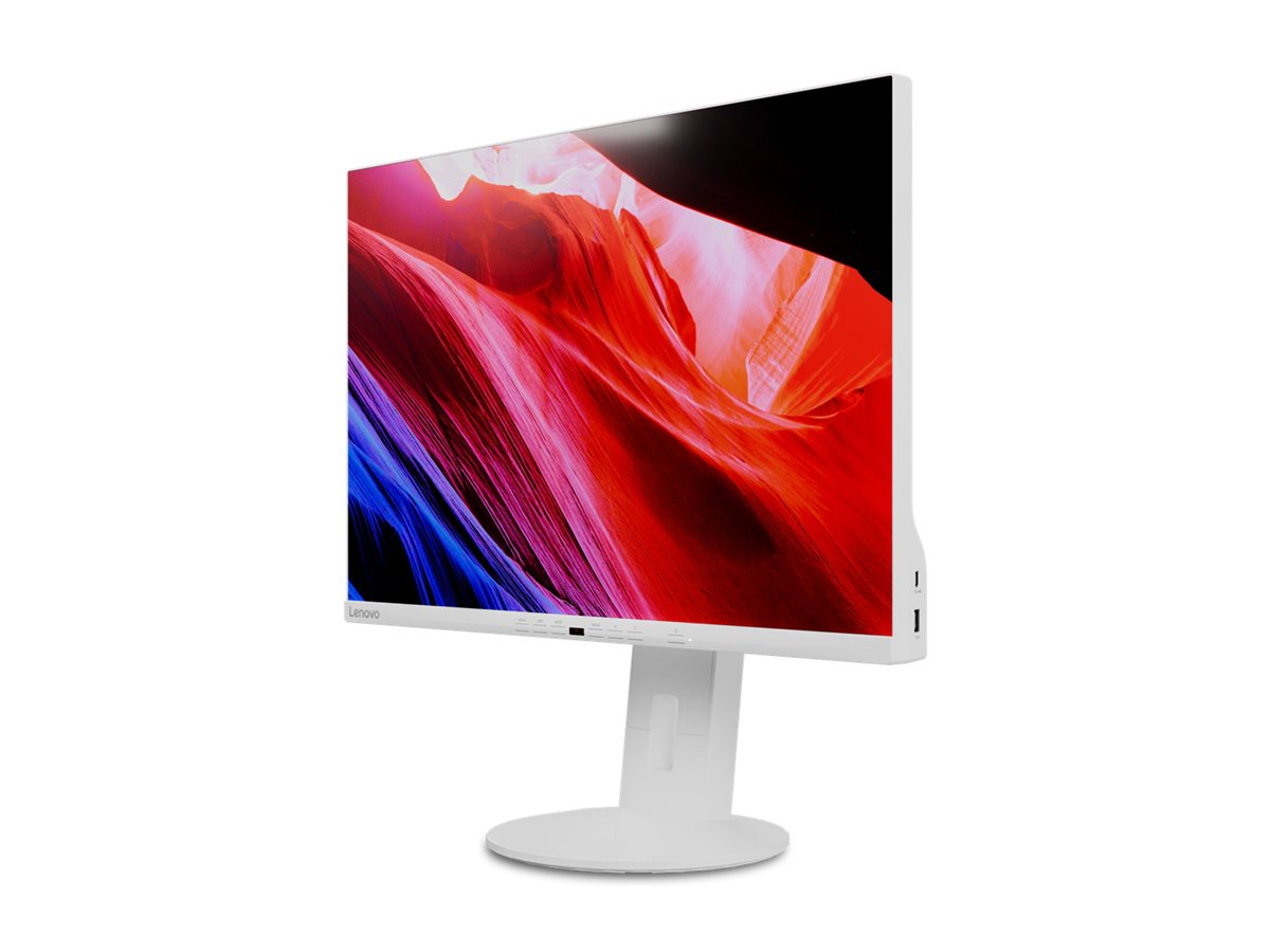 Lenovo C24d-20 - Écran LED - 24" - 1920 x 1200 WUXGA @ 60 Hz - IPS - 300 cd/m² - 1000:1 - 5 ms - HDMI, DVI, DisplayPort, VGA - haut-parleurs - blanc grisé - 63FENAT2EU - Écrans d'ordinateur