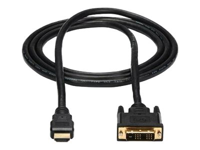 StarTech.com Câble HDMI vers DVI de 1,8 m, câble d'affichage DVI-D vers HDMI (1920 x 1200p), noir, adaptateur de câble HDMI mâle vers DVI-D mâle 19 broches, câble de moniteur numérique, M/M, lien unique - cordon DVI vers HDMI (HDMIDVIMM6) - Câble adaptateur - HDMI mâle pour DVI-D mâle - 1.83 m - noir - pour P/N: DK31C3HDPD, DK31C3HDPDUE, MDP2HDEC, ST121HD20FXA, VID2HDCON2, VS424HD4K60 - HDMIDVIMM6 - Accessoires pour téléviseurs