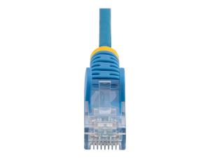 StarTech.com 50cm Slim LSZH CAT6 Ethernet Cable, 10 Gigabit Snagless RJ45 100W PoE Patch Cord, CAT 6 10GbE UTP Network Cable w/Strain Relief, Blue, Fluke Tested/ETL, Low Smoke Zero Halogen - Category 6 - 28AWG (N6PAT50CMBLS) - Cordon de raccordement - RJ-45 (M) pour RJ-45 (M) - 50 cm - CAT 6 - sans crochet - bleu - N6PAT50CMBLS - Câbles à paire torsadée