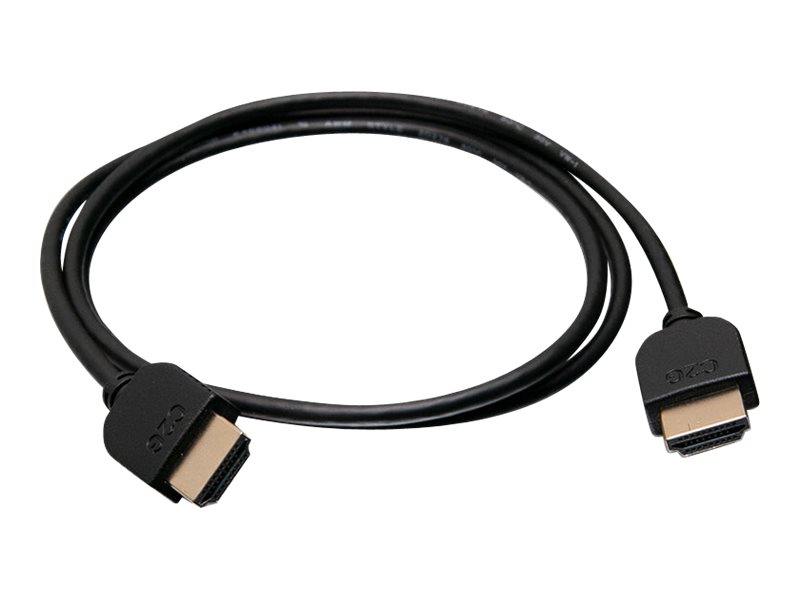 C2G 2ft 4K HDMI Cable - Ultra Flexible Cable with Low Profile Connectors - Câble HDMI - HDMI mâle pour HDMI mâle - 61 cm - double blindage - noir - 41362 - Câbles HDMI