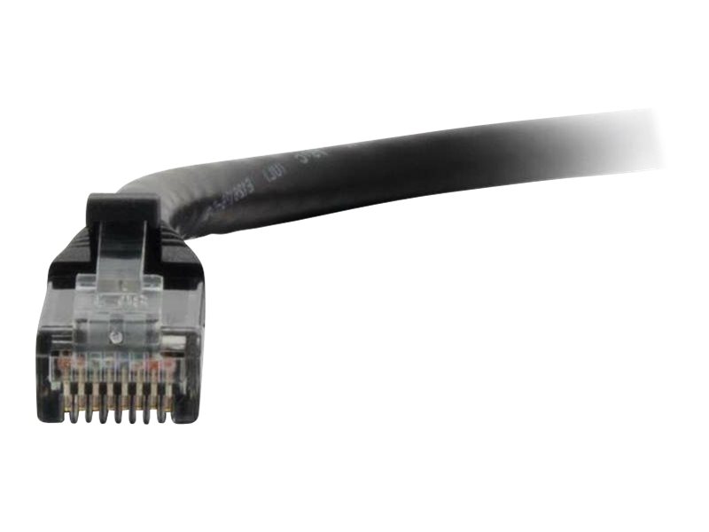 C2G Cat5e Booted Unshielded (UTP) Network Patch Cable - Cordon de raccordement - RJ-45 (M) pour RJ-45 (M) - 50 cm - UTP - CAT 5e - moulé, sans crochet, bloqué - noir - 83180 - Câbles à paire torsadée