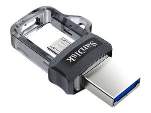 SanDisk Ultra Dual - Clé USB - 128 Go - USB 3.0 / micro USB - SDDD3-128G-G46 - Lecteurs flash