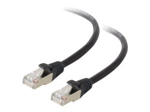 C2G Cat5e Booted Shielded (STP) Network Patch Cable - Cordon de raccordement - RJ-45 (M) pour RJ-45 (M) - 3 m - STP - CAT 5e - moulé - noir - 83852 - Câbles à paire torsadée