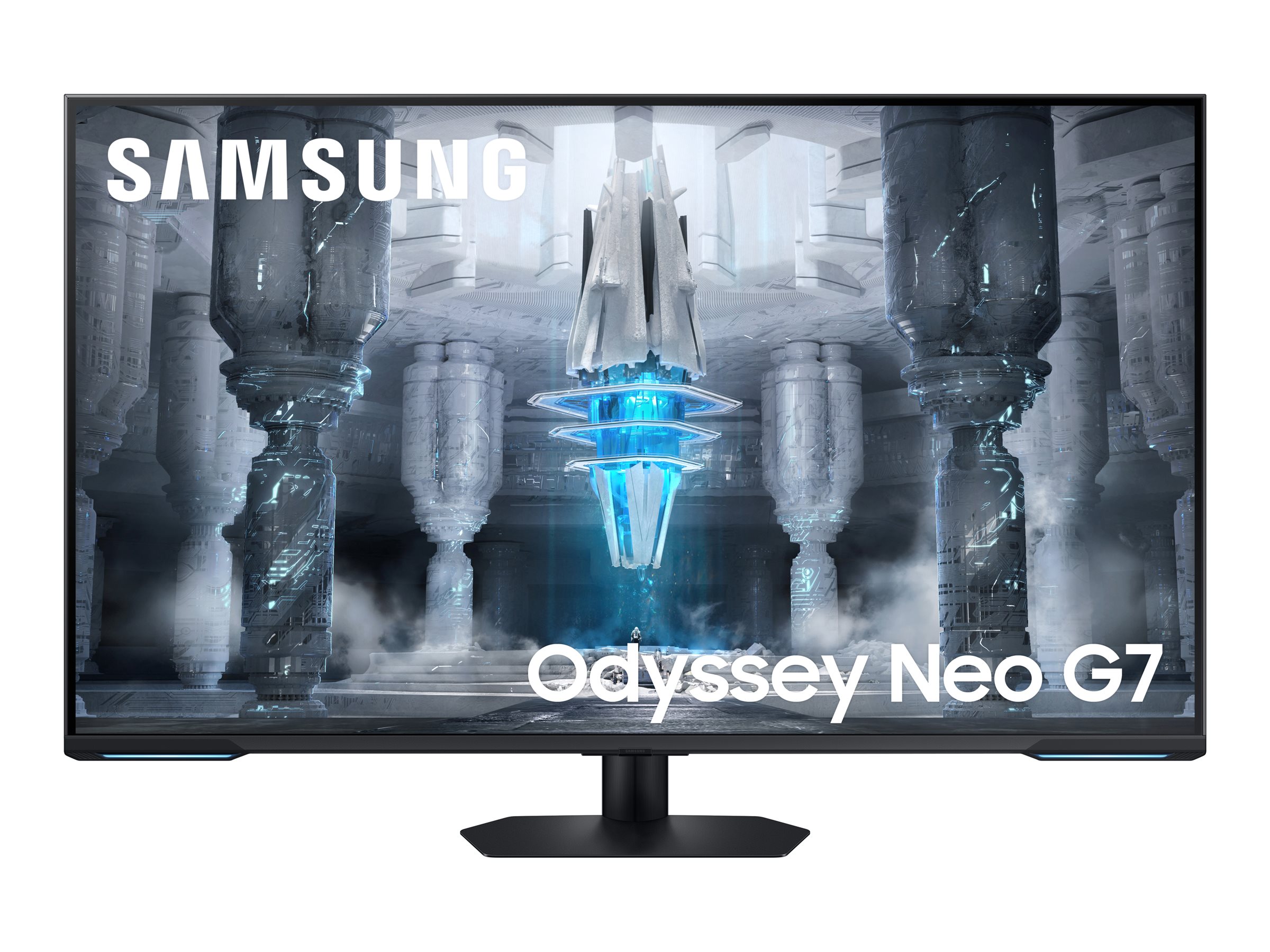 Samsung Odyssey Neo G7 S43CG700NU - G70NC Series - moniteur QLED - Intelligent - jeux - 43" - 3840 x 2160 4K @ 144 Hz - VA - 400 cd/m² - 4250:1 - DisplayHDR 600 - 1 ms - 2xHDMI, DisplayPort - haut-parleurs - noir, blanc - LS43CG700NUXEN - Écrans d'ordinateur