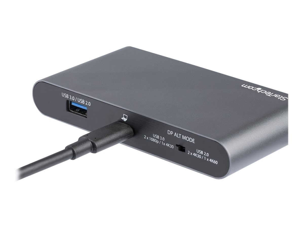 StarTech.com USB C Dock, 4K Dual Monitor DisplayPort, Mini Laptop Docking Station, 100W Power Delivery Passthrough, GbE, 2-Port USB-A Hub, USB Type-C Multiport Adapter 3.3' Cable, Dual DP - Portable USB-C Dock (DK30C2DAGPD) - Station d'accueil - USB-C - 2 x DP - 1GbE - pour P/N: ARMBARDUO, ARMBARDUOV, ARMDUAL, ARMDUAL30, ARMDUALV, ARMSLIMDUO - DK30C2DAGPD - Stations d'accueil pour ordinateur portable