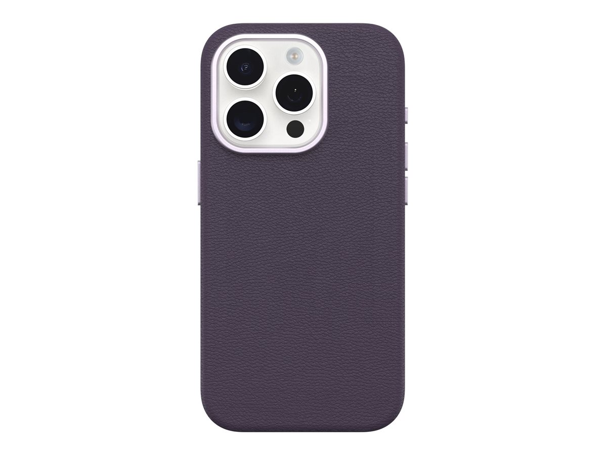 OtterBox Symmetry Series - Coque de protection pour téléphone portable - compatibilité avec MagSafe - polyuréthane, cuir de catus - prune luxe (violet) - pour Apple iPhone 15 Pro - 77-95752 - Coques et étuis pour téléphone portable