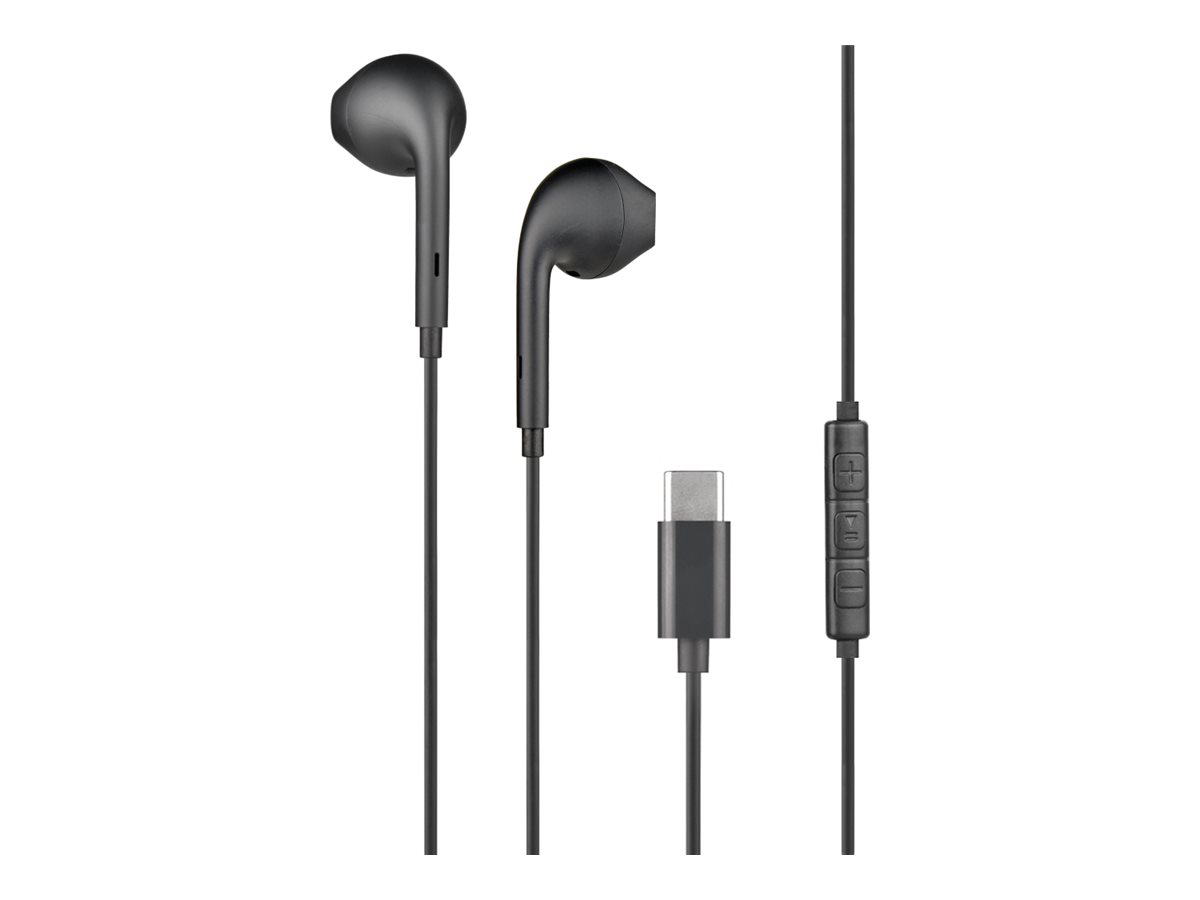 BIGBEN Connected - Écouteurs avec micro - embout auriculaire - filaire - USB-C - noir - KPBOUTONUSBCRB - Écouteurs