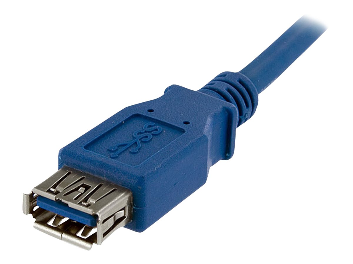 StarTech.com Câble d'extension bleu SuperSpeed USB 3.0 A vers A 1 m - M/F - Rallonge de câble USB - USB type A (M) pour USB type A (F) - USB 3.0 - 1 m - noir - pour P/N: 2SD4FCRU3, CFASTRWU3, HB30A4AIB, HB30C4AIB, HB31C4AB, MSDREADU3CA, USB3SAA3MBK - USB3SEXT1M - Câbles USB