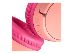 Belkin SoundForm Mini - Écouteurs avec micro - sur-oreille - Bluetooth - sans fil - jack 3,5mm - rose - AUD002BTPK - Écouteurs