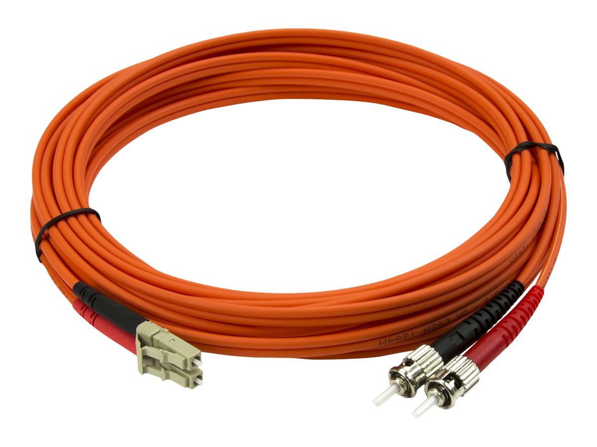 StarTech.com 5m Fiber Optic Cable - Multimode Duplex 50/125 - LSZH - LC/ST - OM2 - LC to ST Fiber Patch Cable - Cordon de raccordement - ST multi-mode (M) pour LC multi-mode (M) - 5 m - fibre optique - duplex - 50 / 125 microns - OM2 - moulé - orange - pour P/N: MCM1110MMLC - 50FIBLCST5 - Câblesenfibres