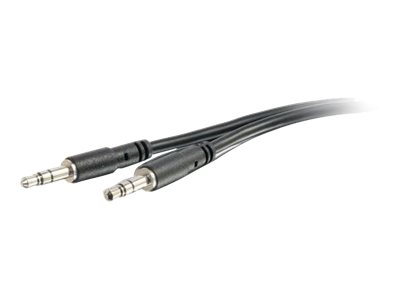 C2G Slim 10ft Slim Aux 3.5mm Audio Cable - M/M - Câble audio - mini-phone stereo 3.5 mm mâle pour mini-phone stereo 3.5 mm mâle - 3.05 m - blindé - noir - 22602 - Accessoires pour systèmes audio domestiques