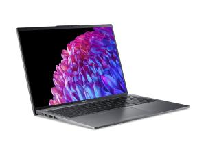 Acer Swift Go 16 SFG16-72 - Conception de charnière à 180 degrés - Intel Core Ultra 7 - 155H / jusqu'à 4.8 GHz - Win 11 Home - Intel Arc Graphics - 16 Go RAM - 1.024 To SSD NVMe - 16" OLED 3200 x 2000 (WQXGA+) @ 120 Hz - Wi-Fi 6E - gris acier - clavier : Français - NX.KX4EF.001 - Ordinateurs portables