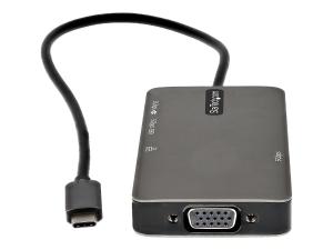 StarTech.com Adaptateur Multiports USB-C - USB-C vers HDMI 4K 30Hz/VGA 1080p - Mini Dock USB Type-C - Alimentation 100W - Hub USB 3 Ports USB 5Gbps - GbE - Câble Intégré 30cm (DKT30CHVPD2) - Station d'accueil - USB-C - VGA, HDMI - 1GbE - DKT30CHVPD2 - Stations d'accueil pour ordinateur portable