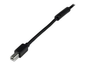 StarTech.com Câble USB Actif A vers B 20 m - Cable Imprimante USB A-B  - M/M - 1x USB A Mâle, 1x USB B Mâle - Noir - 20 mètres - Câble USB - USB type B (M) pour USB (M) - USB 2.0 - 20 m - noir - pour P/N: ICUSB232D - USB2HAB65AC - Câbles USB