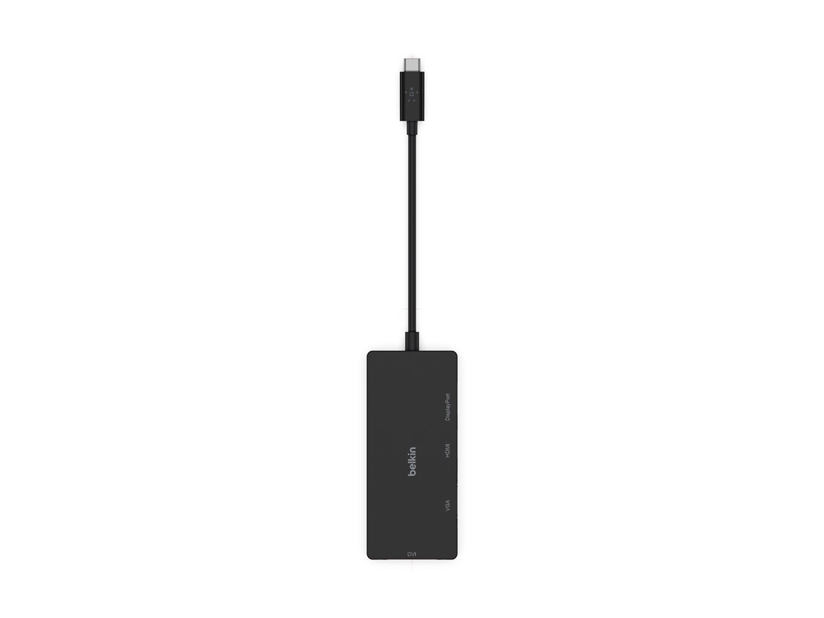 Belkin - Adaptateur vidéo - 24 pin USB-C mâle pour HD-15 (VGA), DVI-I, HDMI, DisplayPort femelle - noir - support 4K - AVC003btBK - Accessoires pour téléviseurs