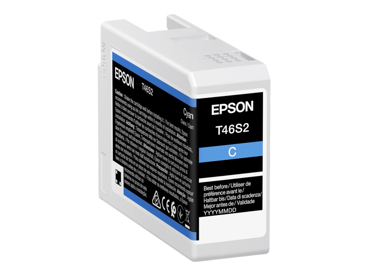 Epson T46S2 - 25 ml - cyan - original - cartouche d'encre - pour SureColor P706, SC-P700, SC-P700 Mirage Bundling - C13T46S200 - Cartouches d'encre Epson