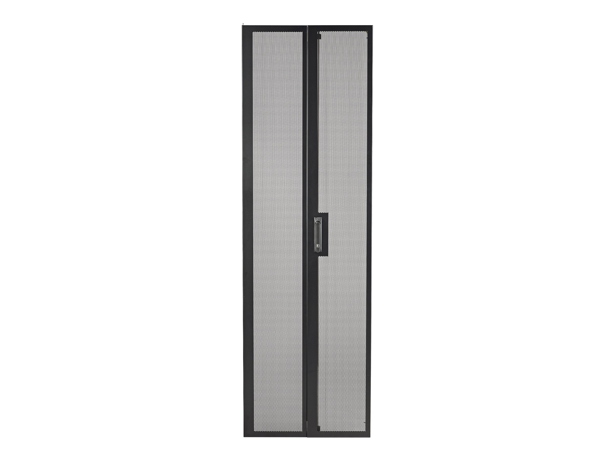 APC NetShelter SV Perforated Split Rear Doors - Porte de rack - arrière - noir - 42U - pour P/N: NBPD0160A, NBWL0355A, SMX3000HV-BR, SRT1000RMXLI, SRT1000RMXLI-NC, SRT1500RMXLA-NC - AR712400 - Accessoires pour serveur