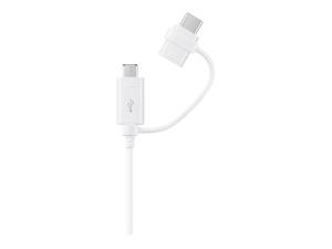 Samsung EP-DG930 - Câble USB - USB (M) pour Micro-USB de type B, 24 pin USB-C (M) - USB 2.0 - 1.5 m - blanc - EP-DG930DWEGWW - Câbles USB