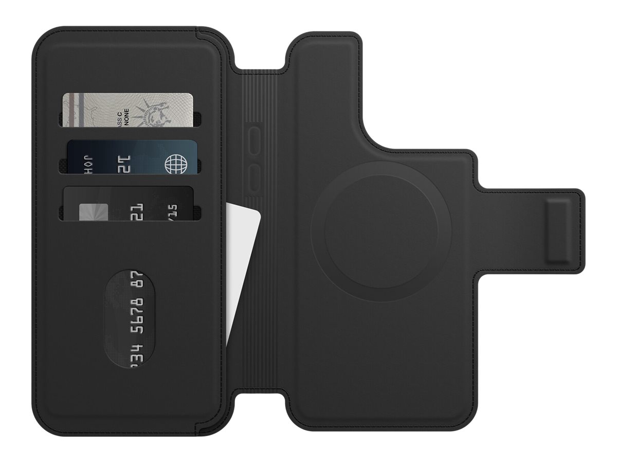 OtterBox - Étui à rabat pour téléphone portable - compatibilité avec MagSafe - cuir synthétique - noir ombré - pour Apple iPhone 14 Pro Max - 77-90285 - Coques et étuis pour téléphone portable