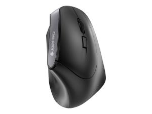 CHERRY MW 4500 - Souris verticale - ergonomique - pour droitiers - optique - 6 boutons - sans fil - 2.4 GHz - récepteur sans fil USB - noir - JW-4500 - Souris