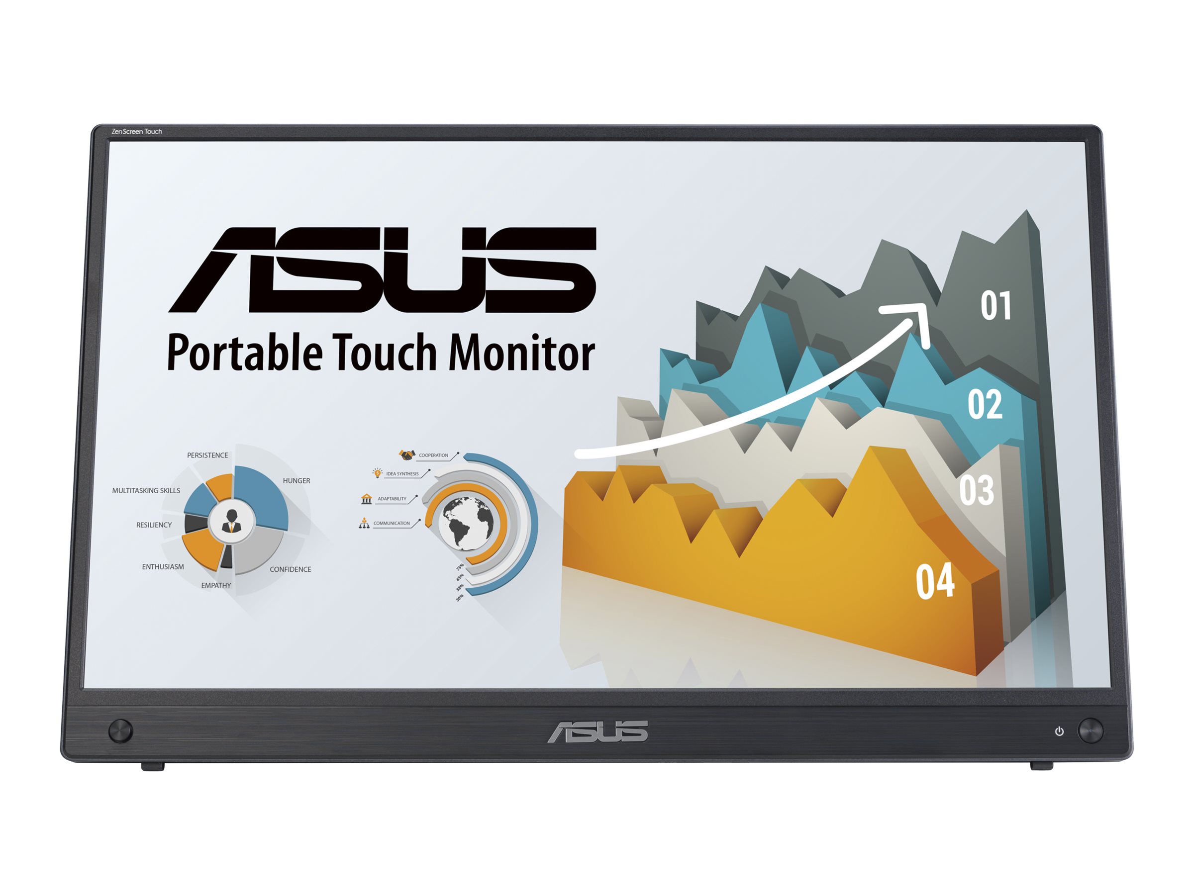 ASUS ZenScreen - Écran LED - 16" (15.6" visualisable) - portable - écran tactile - 1920 x 1080 Full HD (1080p) @ 60 Hz - IPS - 250 cd/m² - 700:1 - 5 ms - Mini HDMI, 2xUSB-C - haut-parleurs - 90LM04S0-B02170 - Écrans d'ordinateur