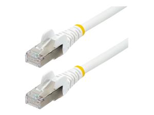 StarTech.com 1.5m CAT6a Ethernet Cable - White - Low Smoke Zero Halogen (LSZH) - 10GbE 500MHz 100W PoE++ Snagless RJ-45 w/Strain Reliefs S/FTP Network Patch Cord - Cordon de raccordement - RJ-45 (M) pour RJ-45 (M) - 1.5 m - S/FTP - CAT 6a - IEEE 802.3bt - sans halogène, moulé, sans crochet, bloqué - blanc - NLWH-150-CAT6A-PATCH - Câbles à paire torsadée