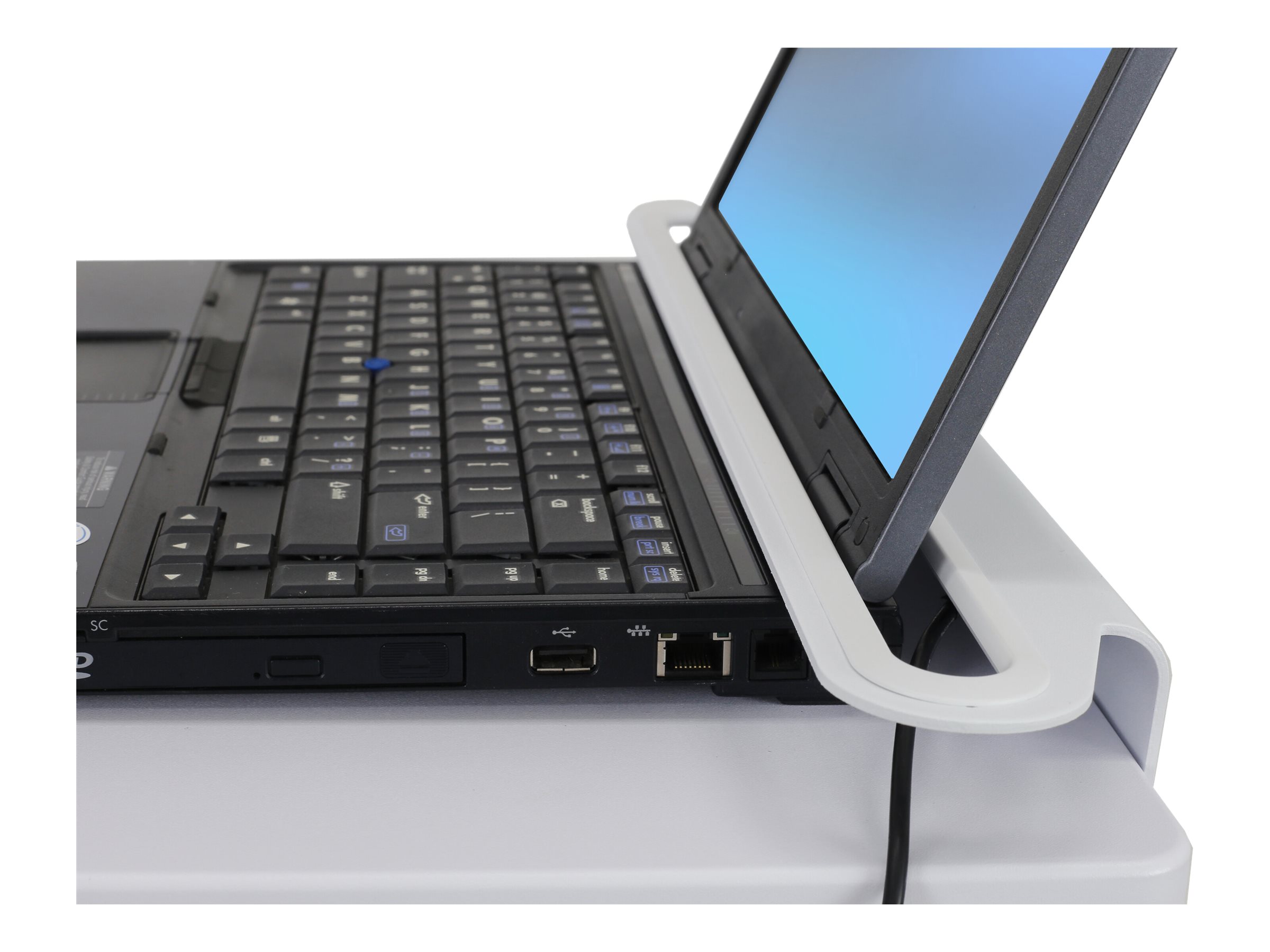 Ergotron - Chariot - service léger - pour ordinateur portable/scanner de codes-barres - médical - acier - blanc, aluminium - Taille d'écran : jusqu'à 17 pouces - SV10-1100-0 - Accessoires pour scanner