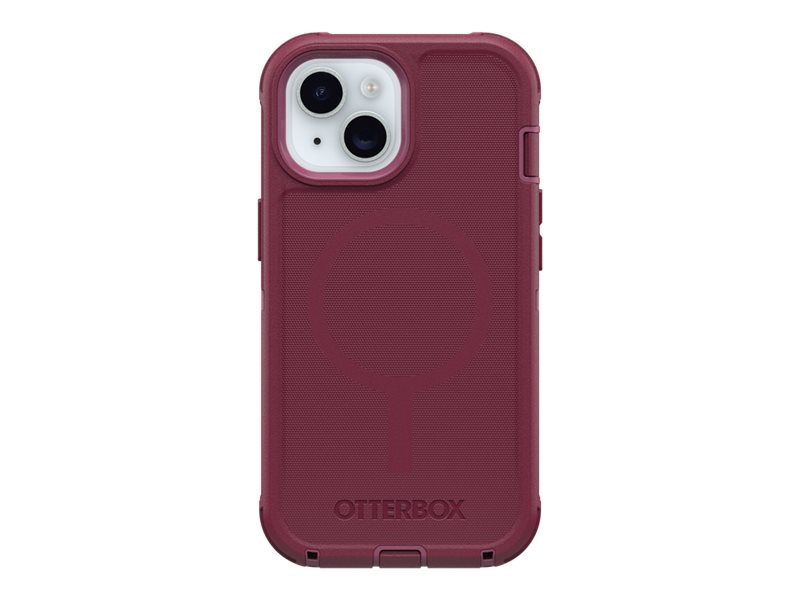 OtterBox Defender Series - Coque de protection pour téléphone portable - compatibilité avec MagSafe - couche de polycarbonate, élastomère thermoplastique (TPE) - baie de baies de cerises (rose) - pour Apple iPhone 13, 14, 15 - 77-97535 - Coques et étuis pour téléphone portable