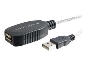 C2G TruLink USB 2.0 Active Extension Cable - Rallonge de câble USB - USB (F) pour USB (M) - USB 2.0 - 12 m - actif - blanc - 81656 - Câbles USB
