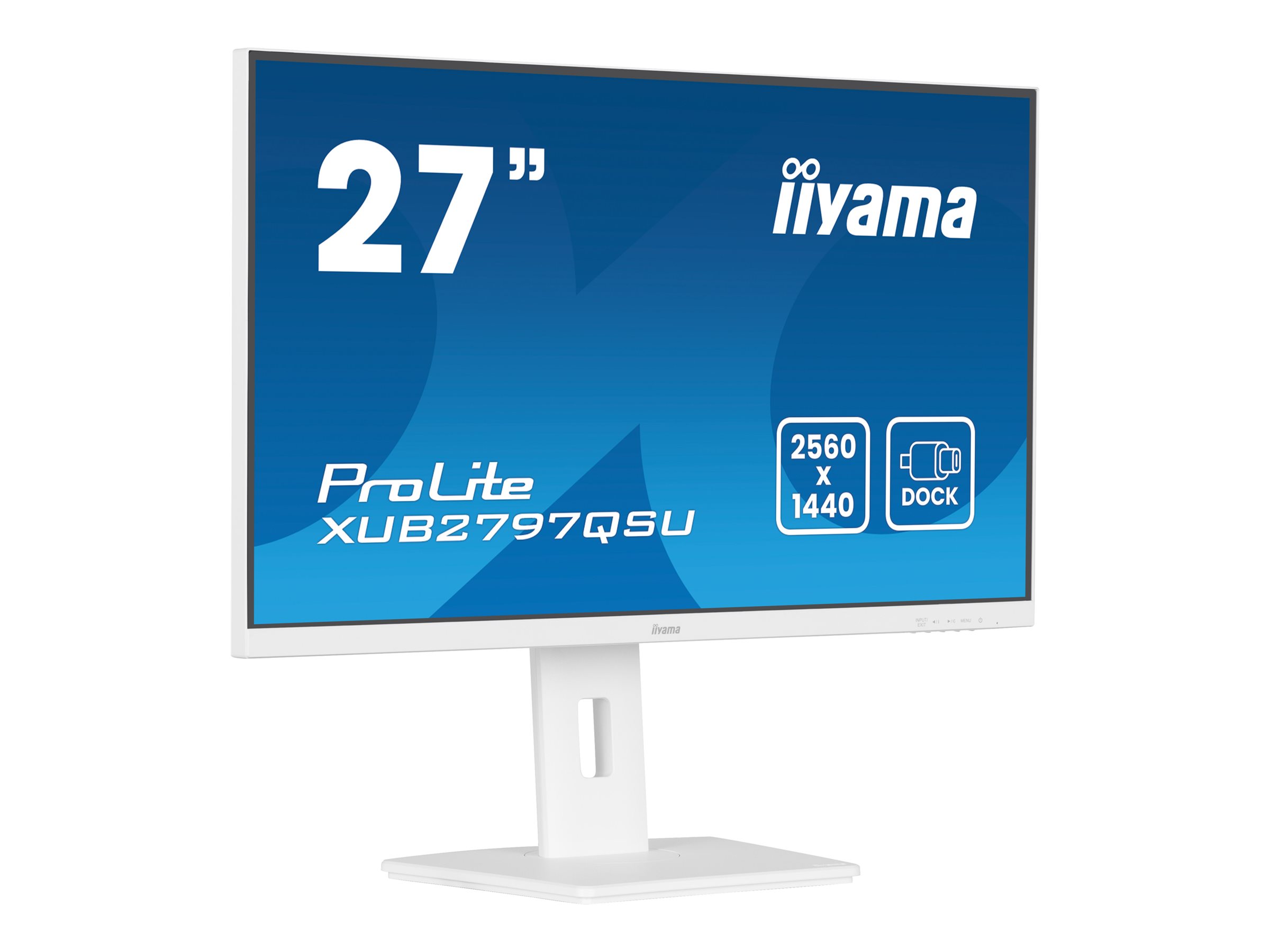 iiyama ProLite XUB2797QSU-W2 - Écran LED - 27" - 2560 x 1440 QHD @ 100 Hz - IPS - 300 cd/m² - 1300:1 - 1 ms - HDMI, DisplayPort - haut-parleurs - blanc mat - XUB2797QSU-W2 - Écrans d'ordinateur