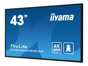 Iiyama LH4354UHS-B1AG - Classe de diagonale 43" LH54 Series écran LCD rétro-éclairé par LED - signalétique numérique interactive - avec lecteur multimédia SoC intégré - 4K UHD (2160p) 3840 x 2160 - LH4354UHS-B1AG - Écrans de signalisation numérique