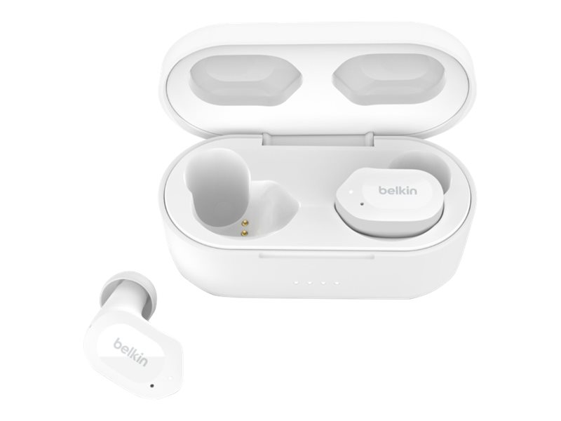 Belkin SoundForm Play - Écouteurs sans fil avec micro - intra-auriculaire - Bluetooth - Suppresseur de bruit actif - nuage - AUC005BTWH - Écouteurs