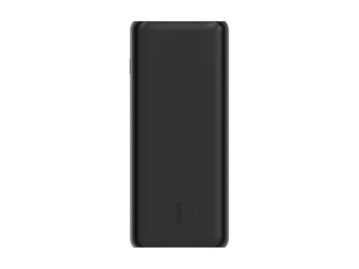 Belkin - Banque d'alimentation - 20000 mAh - 20 Watt - PD, Fast Charge - 3 connecteurs de sortie (24 pin USB-C, 2 x USB) - sur le câble : USB-C - noir - BPB014BTBK - Batteries et adaptateurs d'alimentation pour téléphone cellulaire