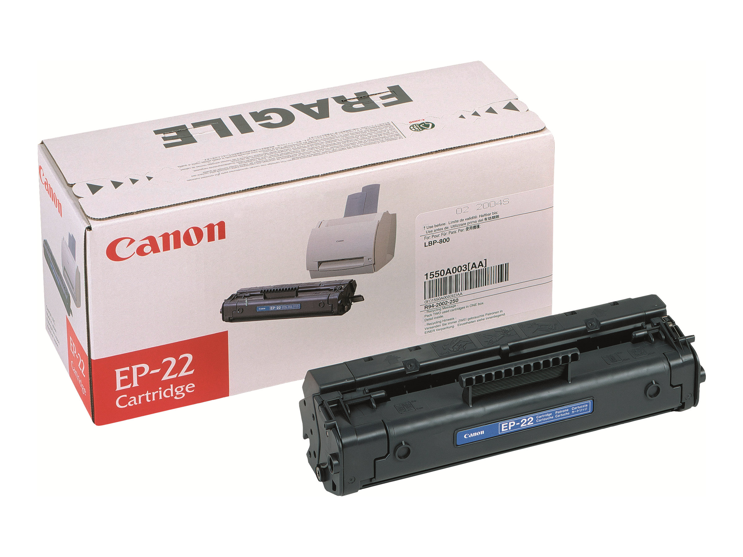 Canon EP-22 - Noir - original - cartouche de toner - pour Laser Shot LBP-1120; LBP-1110, 1110 Premium, 1110SE, 1120, 250, 350, 5585, 800, 810 - 1550A003 - Cartouches de toner Canon