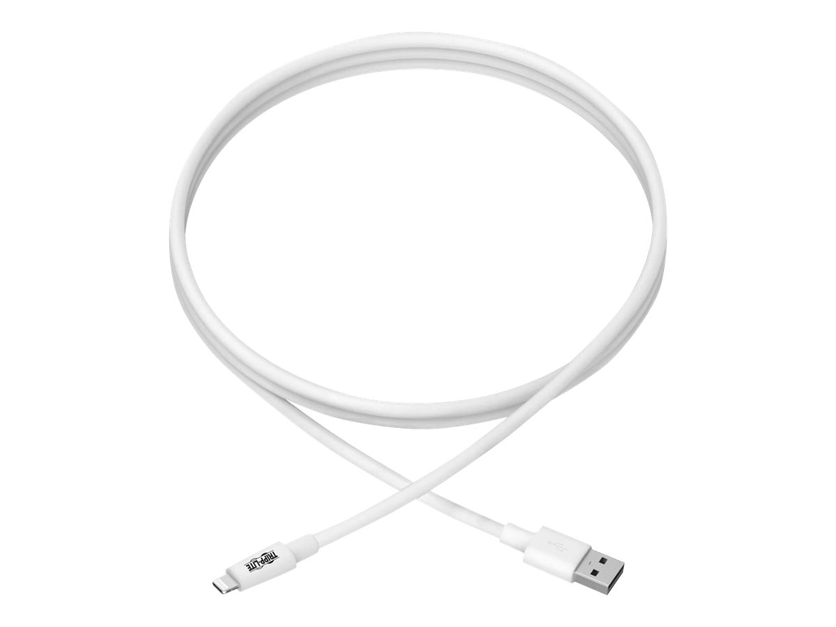 Eaton Tripp Lite Series USB-A to Lightning Sync/Charge Cable (M/M) - MFi Certified, White, 10 ft. (3 m) - Câble Lightning - Lightning mâle pour USB mâle - 3 m - blanc - M100-010-WH - Câbles spéciaux