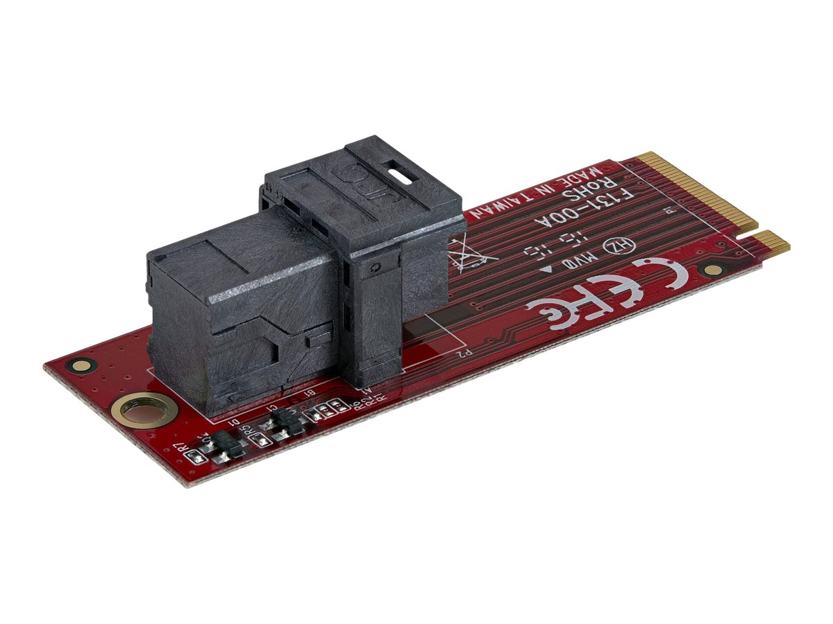 StarTech.com Adaptateur PCIe U.2 - M.2 PCIe - Pour SSD U.2 NVMe de 2,5" - PCI Express 3.0 x4 - SFF-8639 - SSD PCIe - Carte PCI Express - Adaptateur d'interface - 2.5" - SAS - M.2 Card - rouge - M2E4SFF8643 - Adaptateurs de stockage