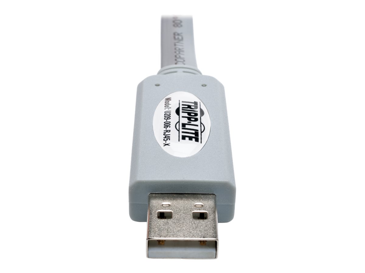 Eaton Tripp Lite Series USB to RJ45 Cisco Serial Rollover Cable, USB Type-A to RJ45 M/M, 6 ft - Adaptateur série - USB - gris - U209-006-RJ45-X - Cartes réseau USB